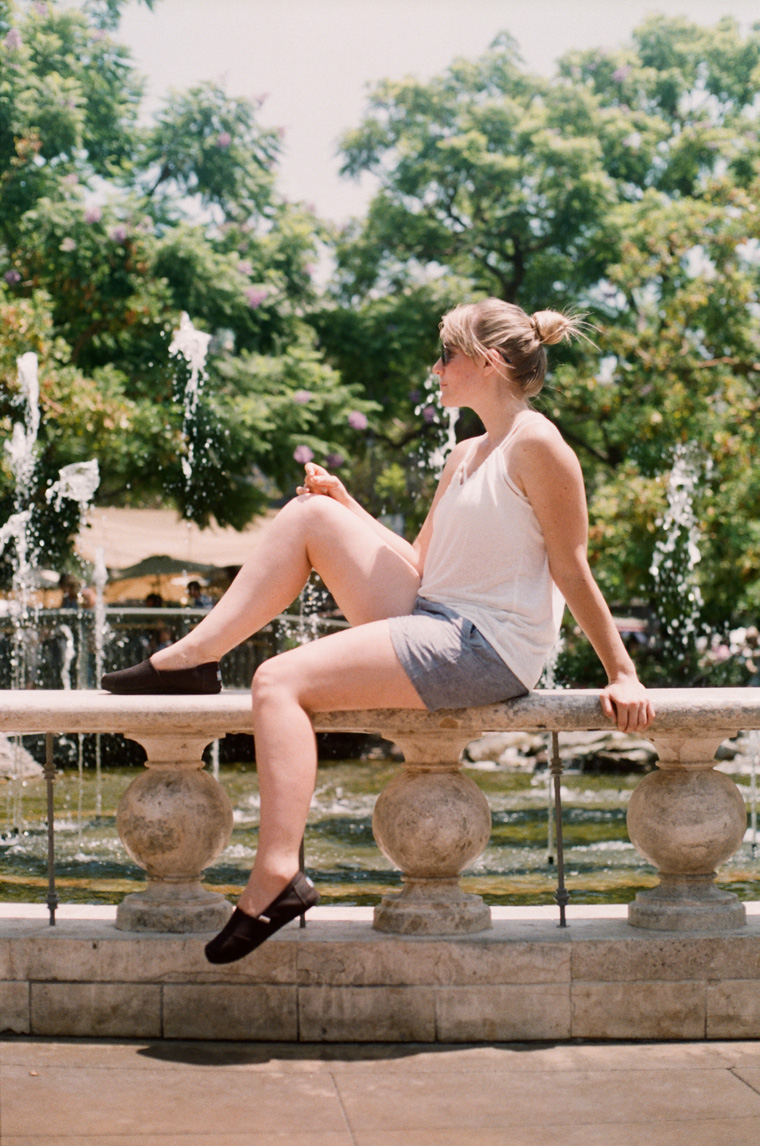 andria in front of the fountain