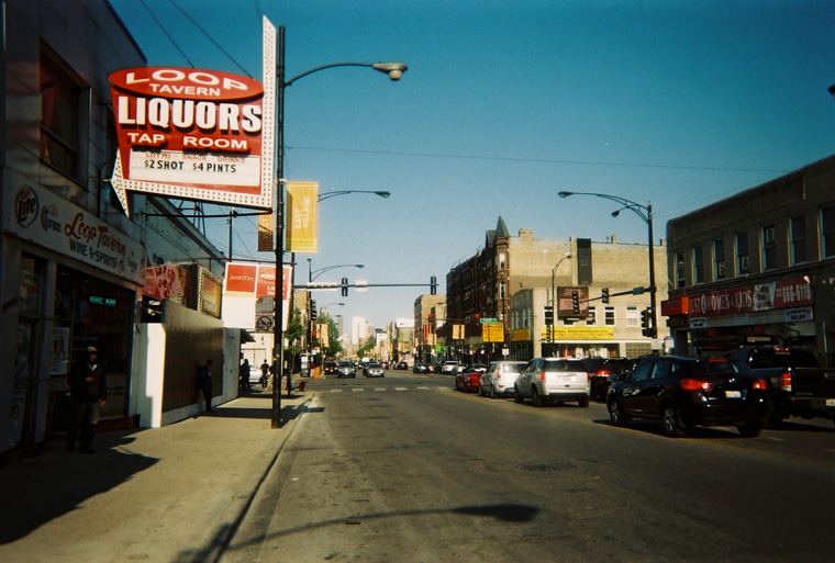 color toned street in chicago